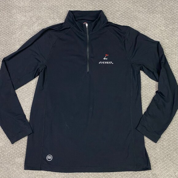 Travis Mathew 1/4 Zip Pullover Men's Large Black Lightweight Stretch Base Layer - Picture 1 of 11